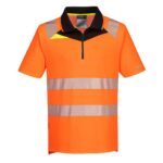 DX412 - Polo mezza zip alta visibilità