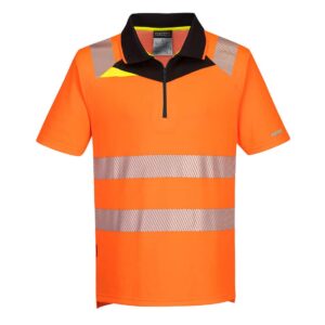 DX412 - Polo mezza zip alta visibilità